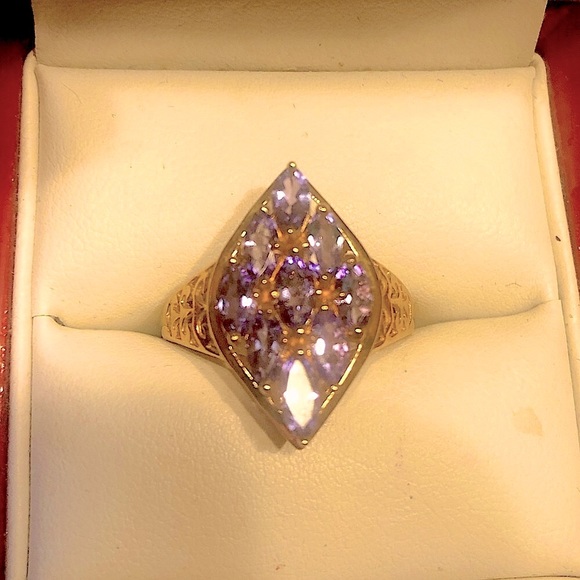 14k gold tanzanite filigree ring size 8 - Picture 4 of 8